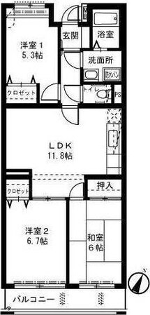 ライネスハイムIIの物件間取画像